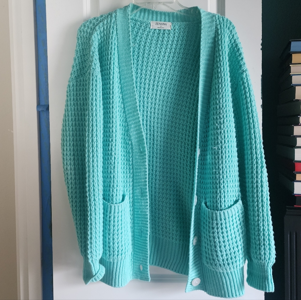 Teal Zenana Sweater Size Small